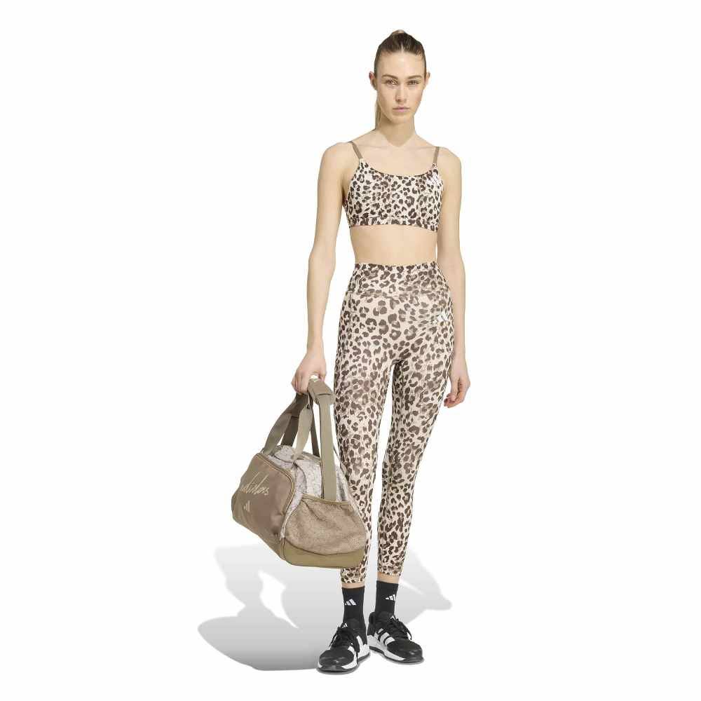 ADIDAS OPTIME ESSENTIALS 3-STRIPES LEOPARD LIGHT SUPPORT BRA