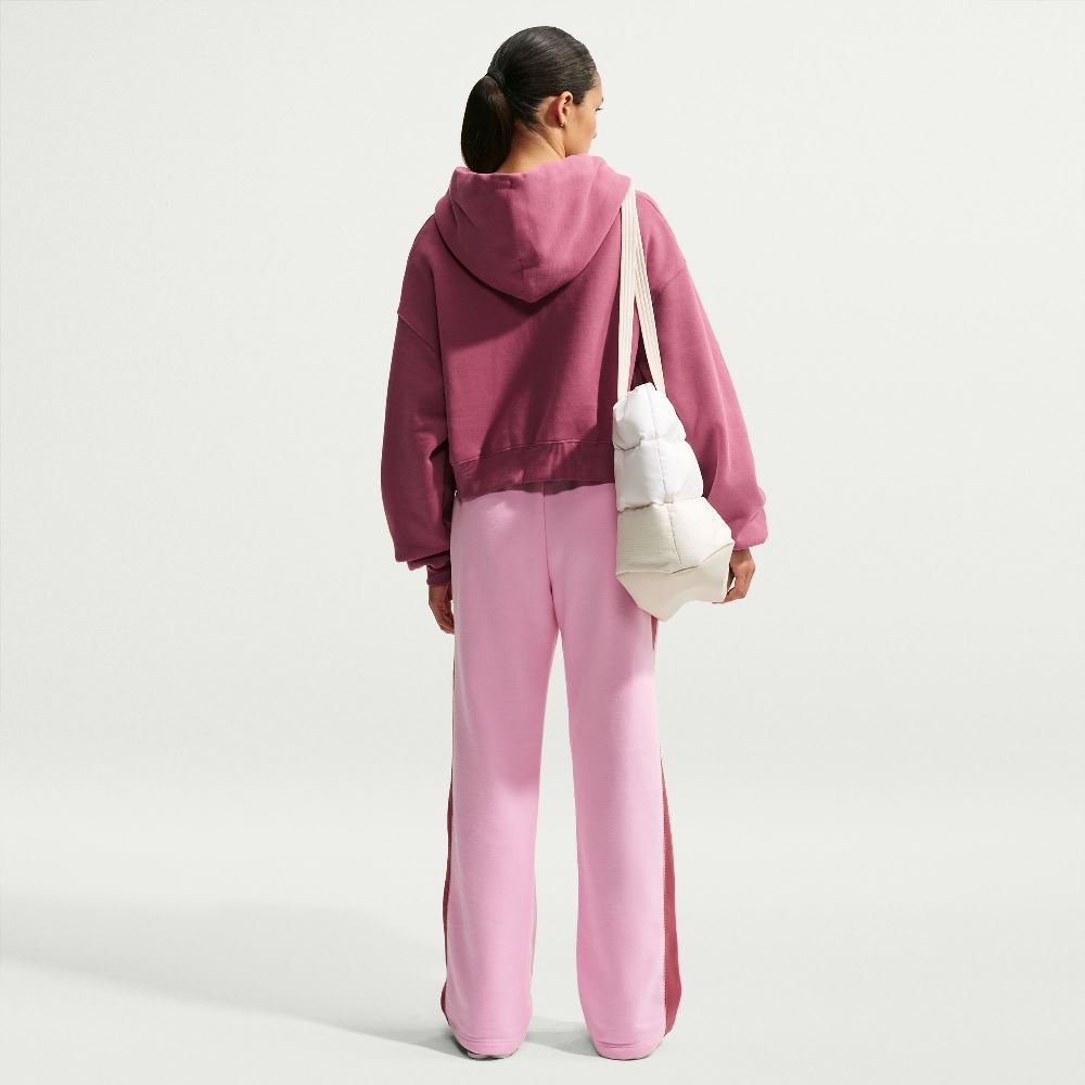 NIKE STUDIO FLEECE OVERSIZED CROPPED FULL-ZIP HOODIE
