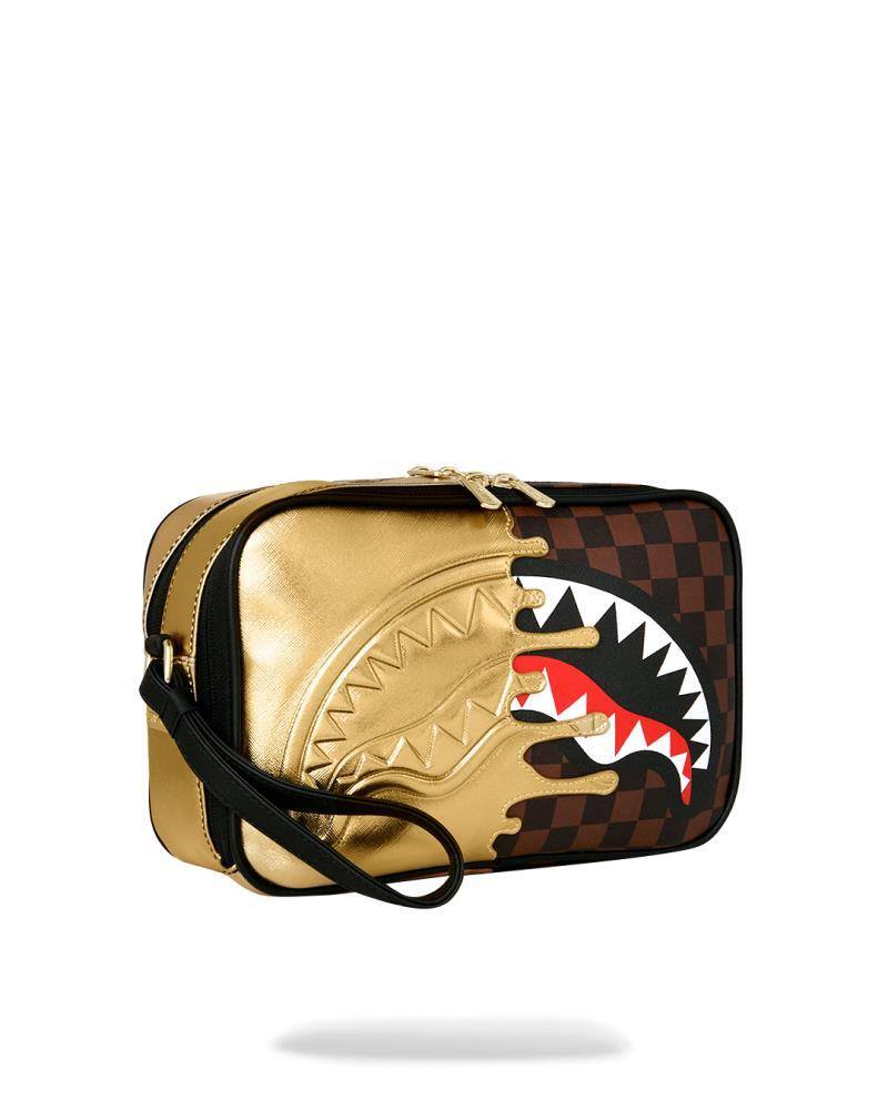 SPRAYGROUND SHARKS IN PARIS GOLD DRIP TOILETRY BRICK