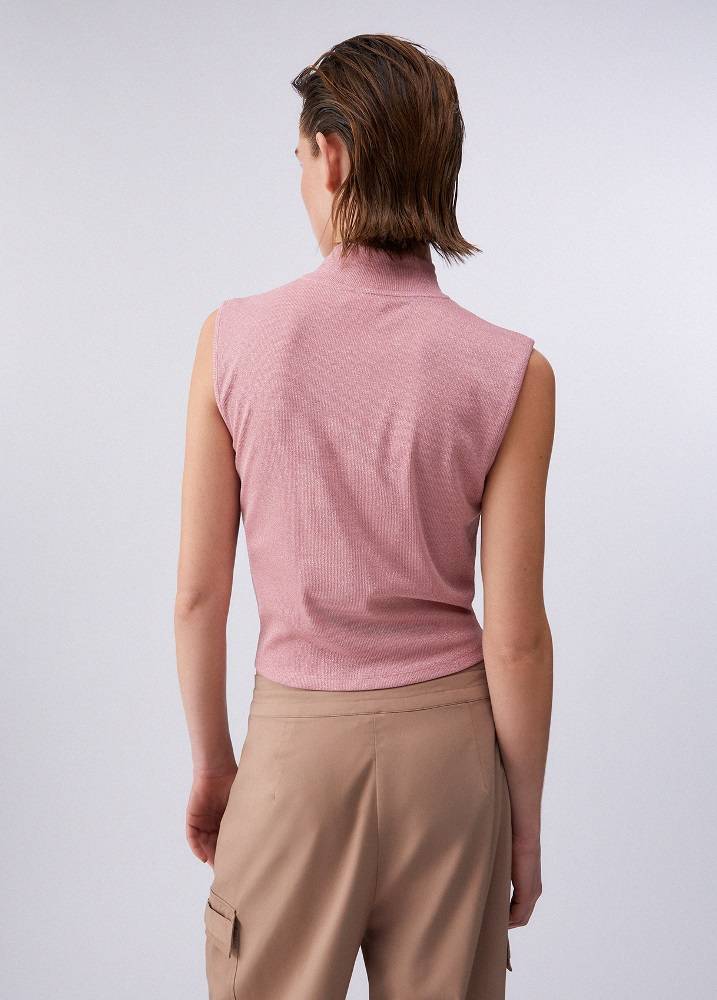 LIU JO HALF-ZIP SLEEVELESS TANK TOP