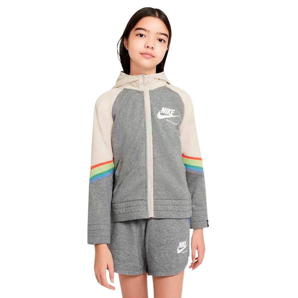 NIKE GIRLS SPORTSWEAR HERITAGE FULL-ZIP HOODIE