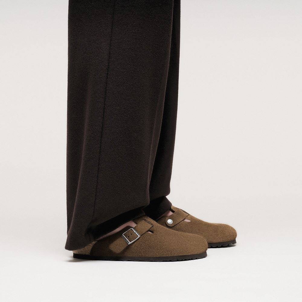 BIRKENSTOCK BOSTON SOFT FOOTBED SUEDE LEATHER NARROW