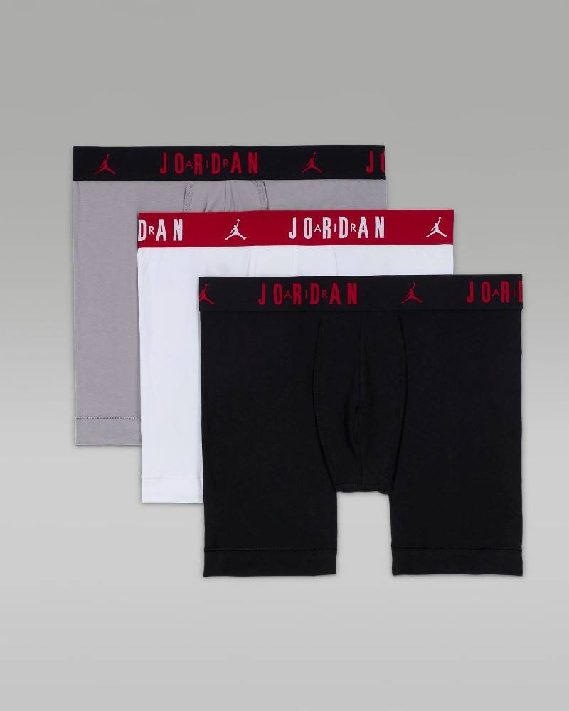 NIKE JORDAN MENS FLIGHT COTTON CORE 3PK BOXER BRIEFS