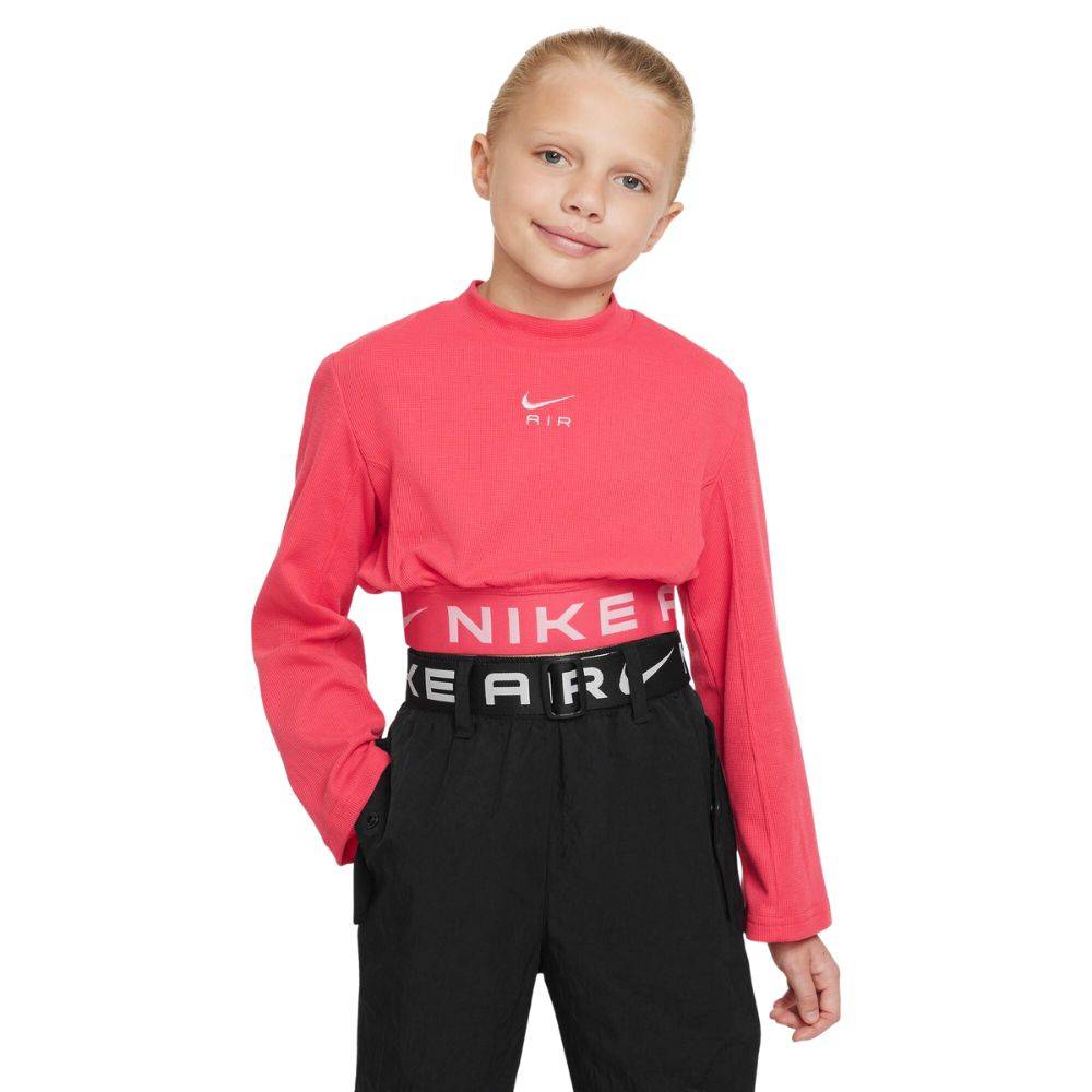 NIKE GIRLS AIR ESS LONG-SLEEVE MIXED TOP