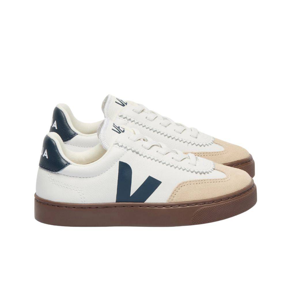 VEJA VOLLEY ORGANIC TRACED LEATHER KIDS