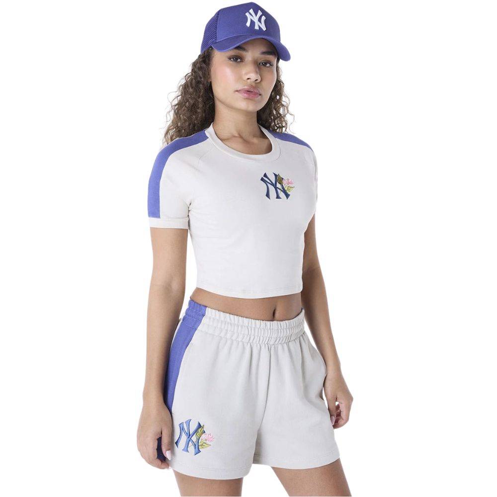 NEW ERA WMNS MLB FLORAL CROP TEE NEW YORK YANKEES