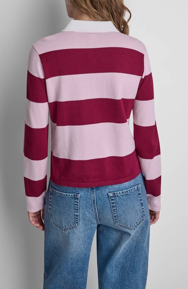 DKNY LONG SLEEVE STRIPE POLO
