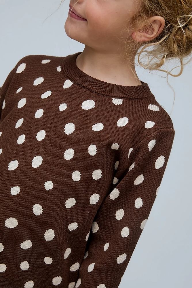 COMPANIA FANTASTICA CATAHOULA POLKA DOT KNIT SWEATER