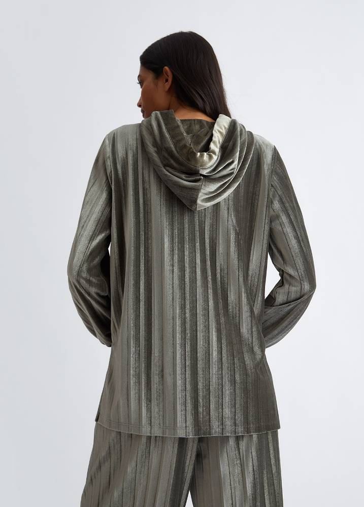 LIU JO CHENILLE PLEATED SWEATSHIRT