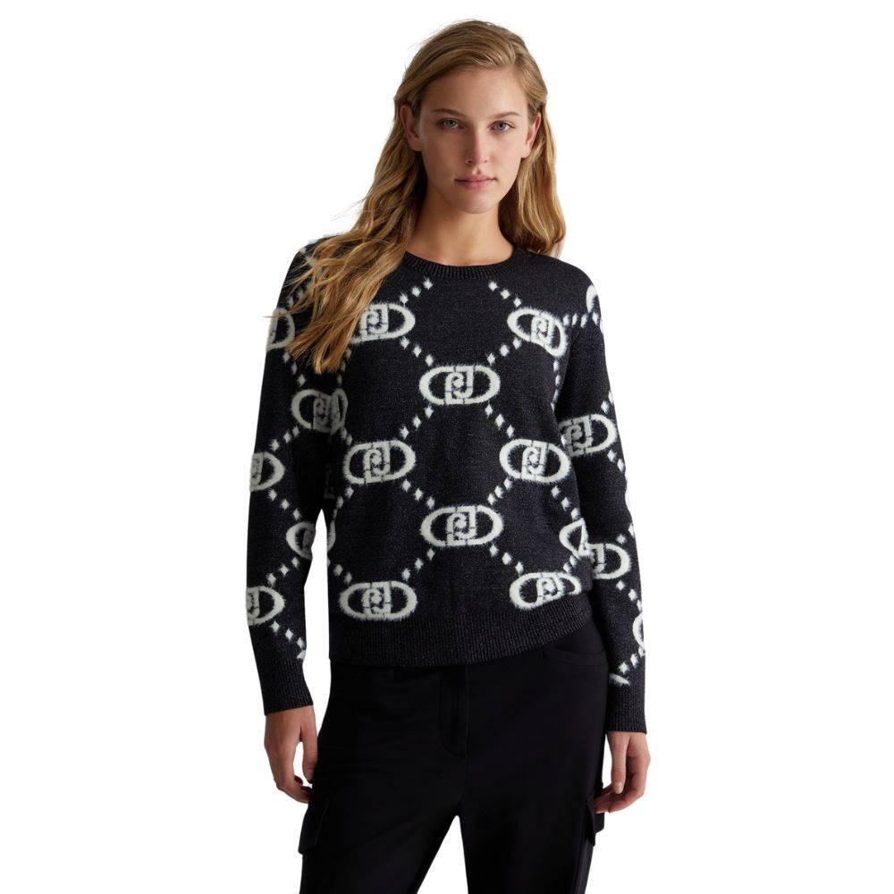 LIU JO JACQUARD MONOGRAM SWEATER