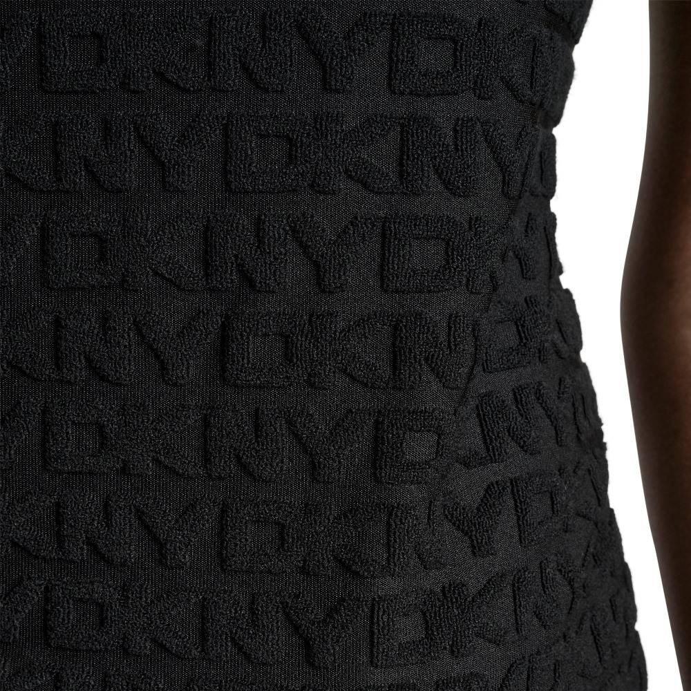 DKNY LOGO JACQUARD SHORT SLEECE CREW NECK TEE