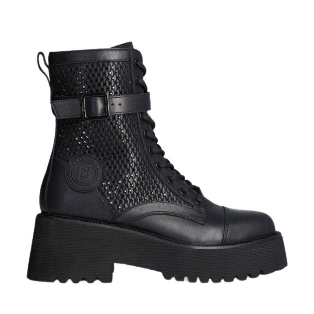 LIU JO FLAIR 03 - HIGH COMBAT BOOT WITH RHINESTONES