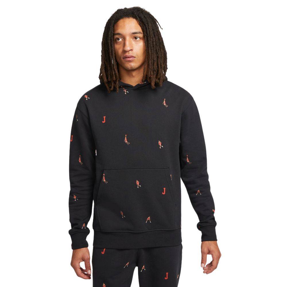 NIKE JORDAN ESSENTIALS STATEMENT PRINTED FLEECE HOODIE