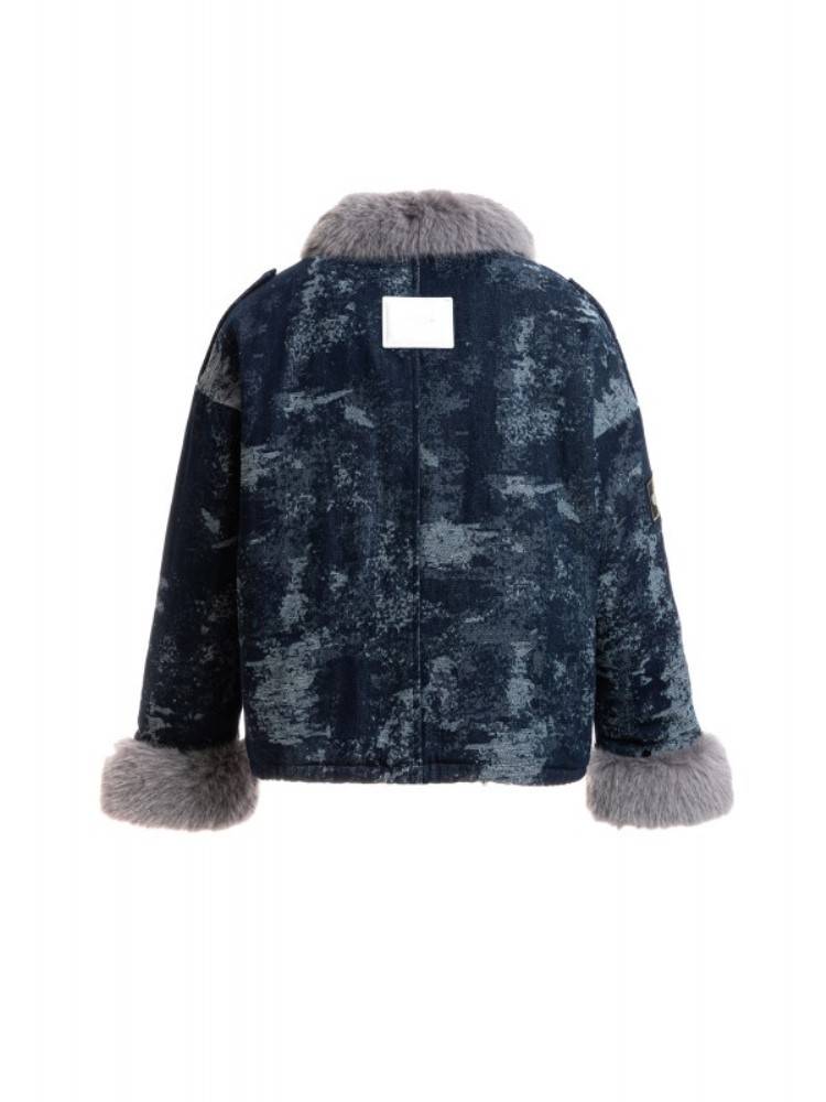 MWM DENIM JACKET WITH FAUX FUR