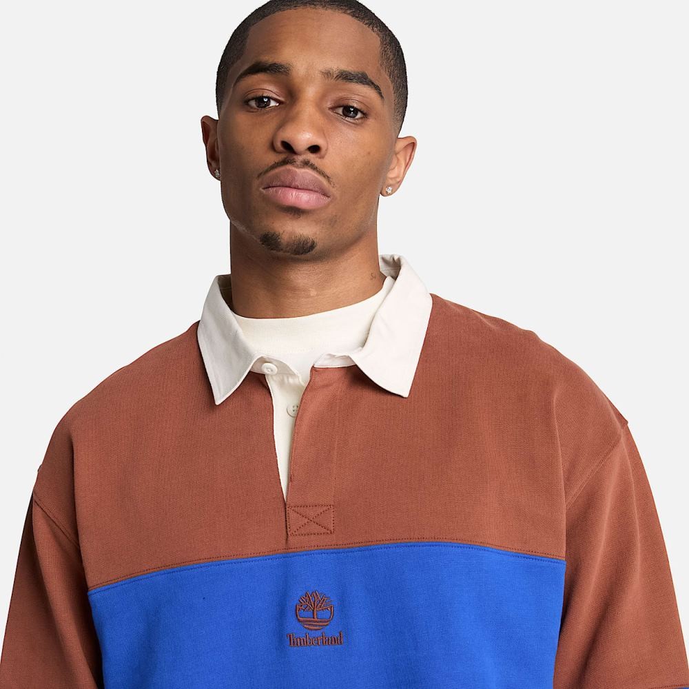 TIMBERLAND LONG SLEEVE RUGBY POLO LB SWEATSHIRT