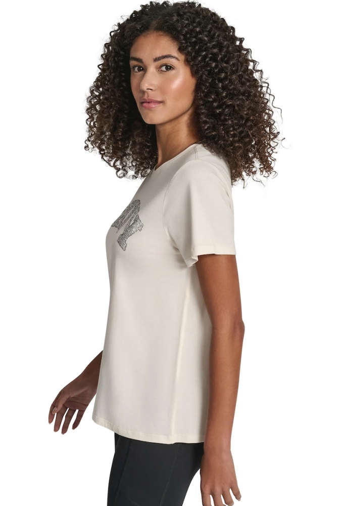 DKNY BEJEWELLED LOGO TEE