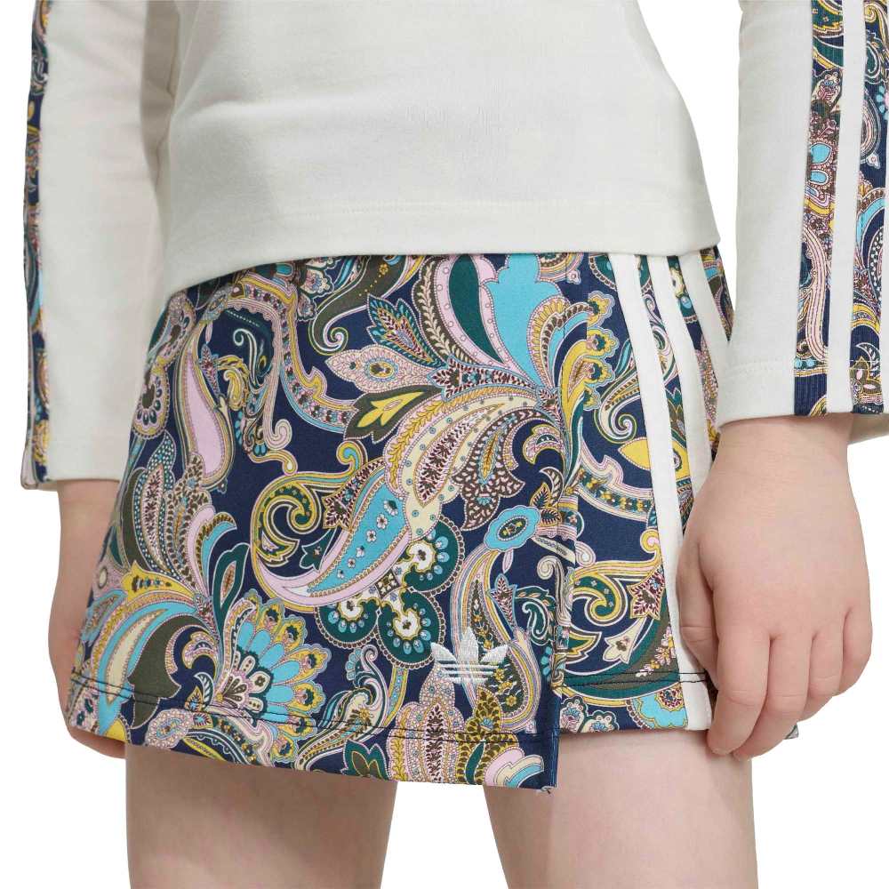 ADIDAS ORIGINALS LITTLE LIBERTY LONDON SLIM 3 STRIPES LONG-SLEEVE TOP/SKORT SET