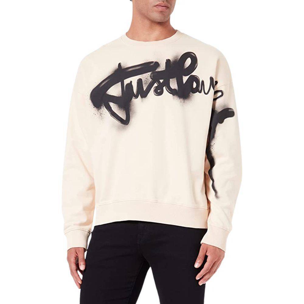 JUST CAVALLI LOGO PRINT CREW SWEATSHIRT