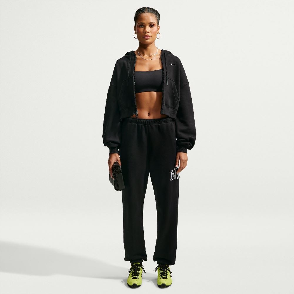 NIKE STUDIO FLEECE OVERSIZED CROPPED FULL-ZIP HOODIE