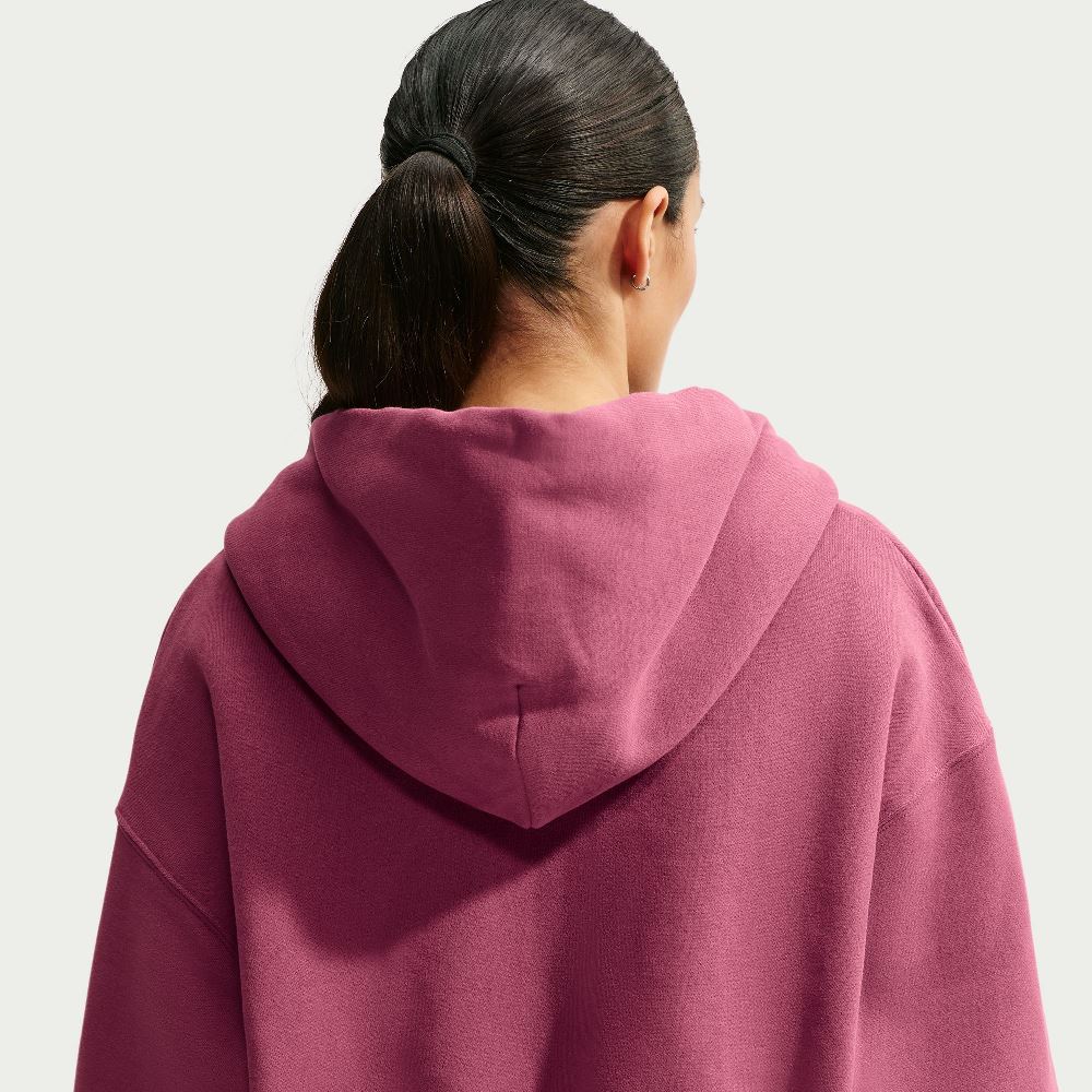 NIKE STUDIO FLEECE OVERSIZED CROPPED FULL-ZIP HOODIE