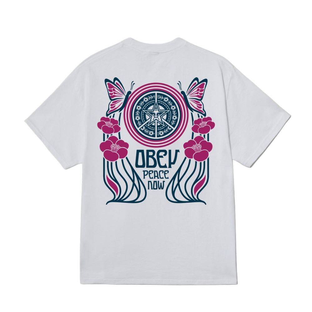 OBEY PEACE NOW BUTTERFLIES TEE