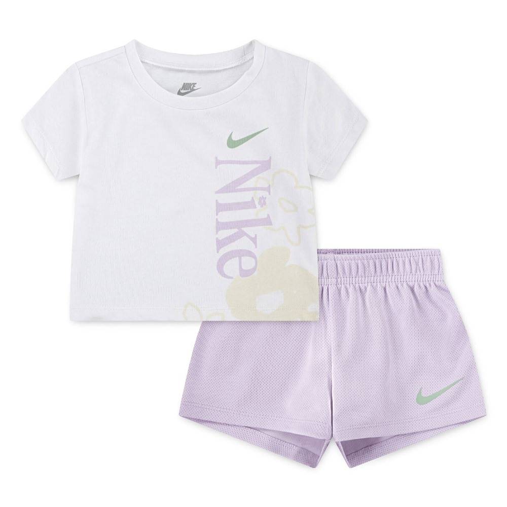 NIKE INFANT GIRLS WILD FLOWER TEE MESH SHORT SET