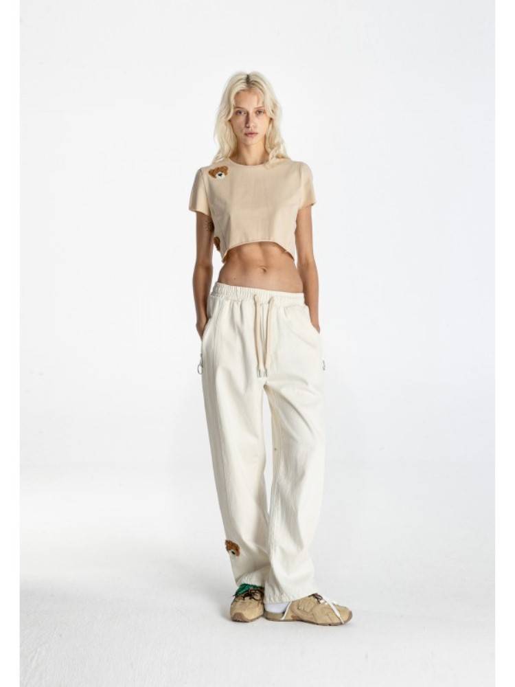 MWM TEDDY BEAR WIDE LEG DENIM PANTS