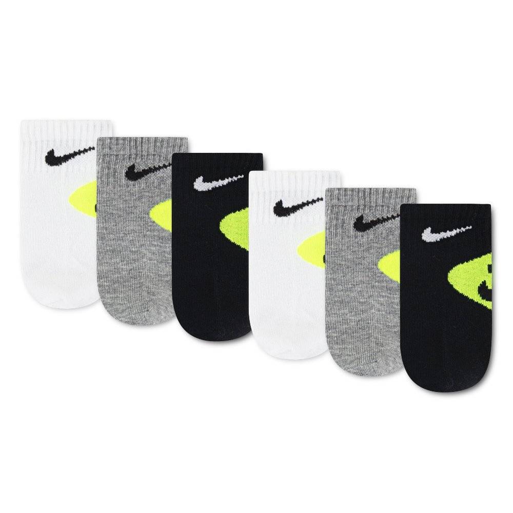 NIKE INFANT SMILEY 6PK ANKLE SOCKS