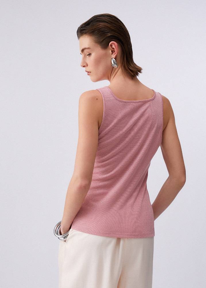 LIU JO SLEEVELESS TANK WITH MONOGRAM LOGO