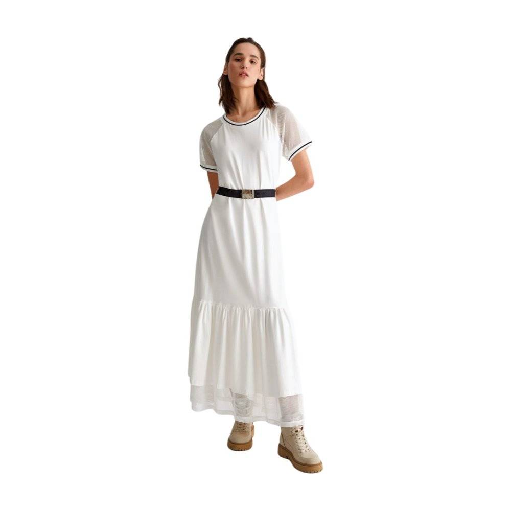 LIU JO MAXI DRESS WITH MESH SLEEVES