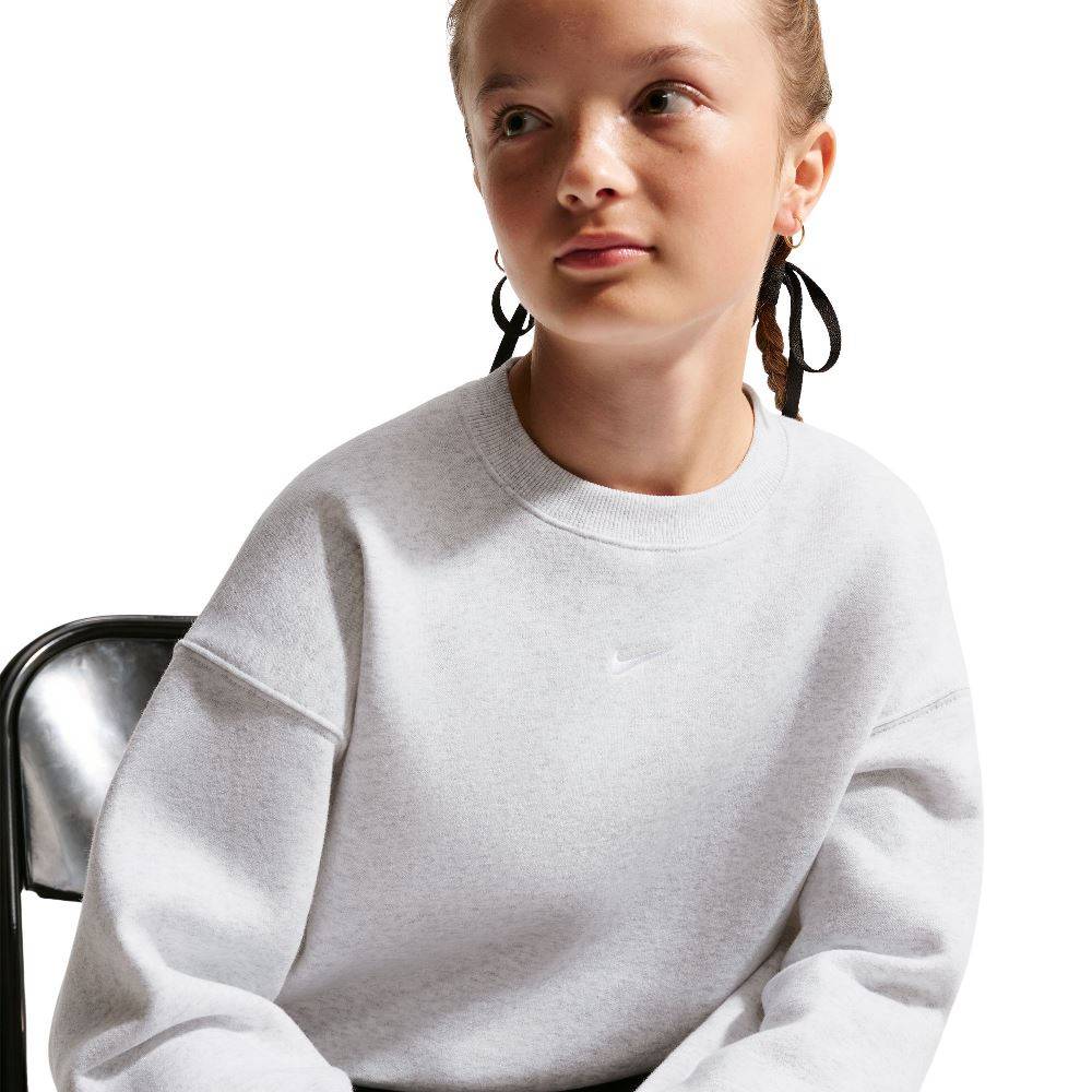 NIKE STUDIO GIRLS OVERSIZED FLEECE BOXY CREW
