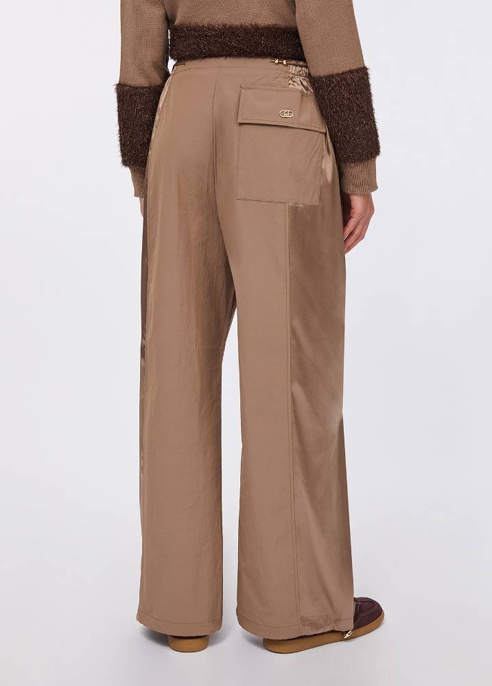 LIU JO JOGGING TROUSERS IN NYLON AND SATIN
