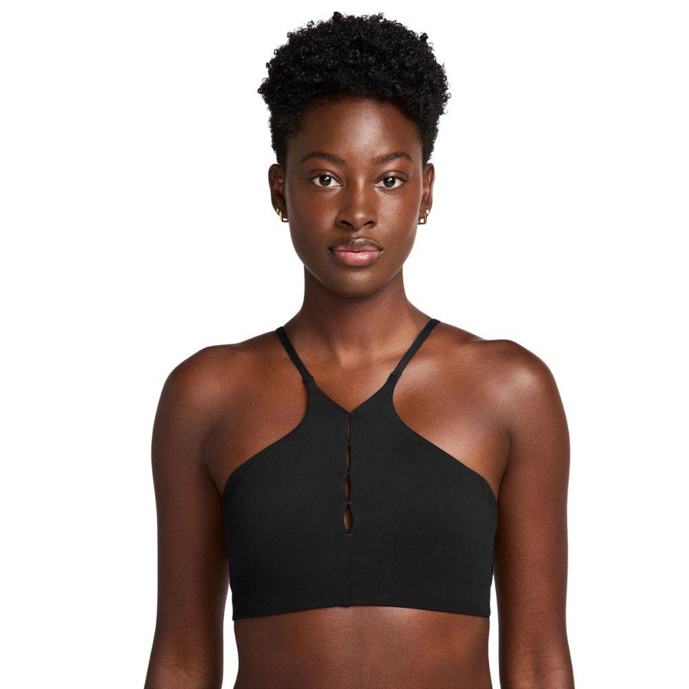 NIKE ONE DLIGHT-SUPPORT PADDED HIGH-NECK SPORT BRA