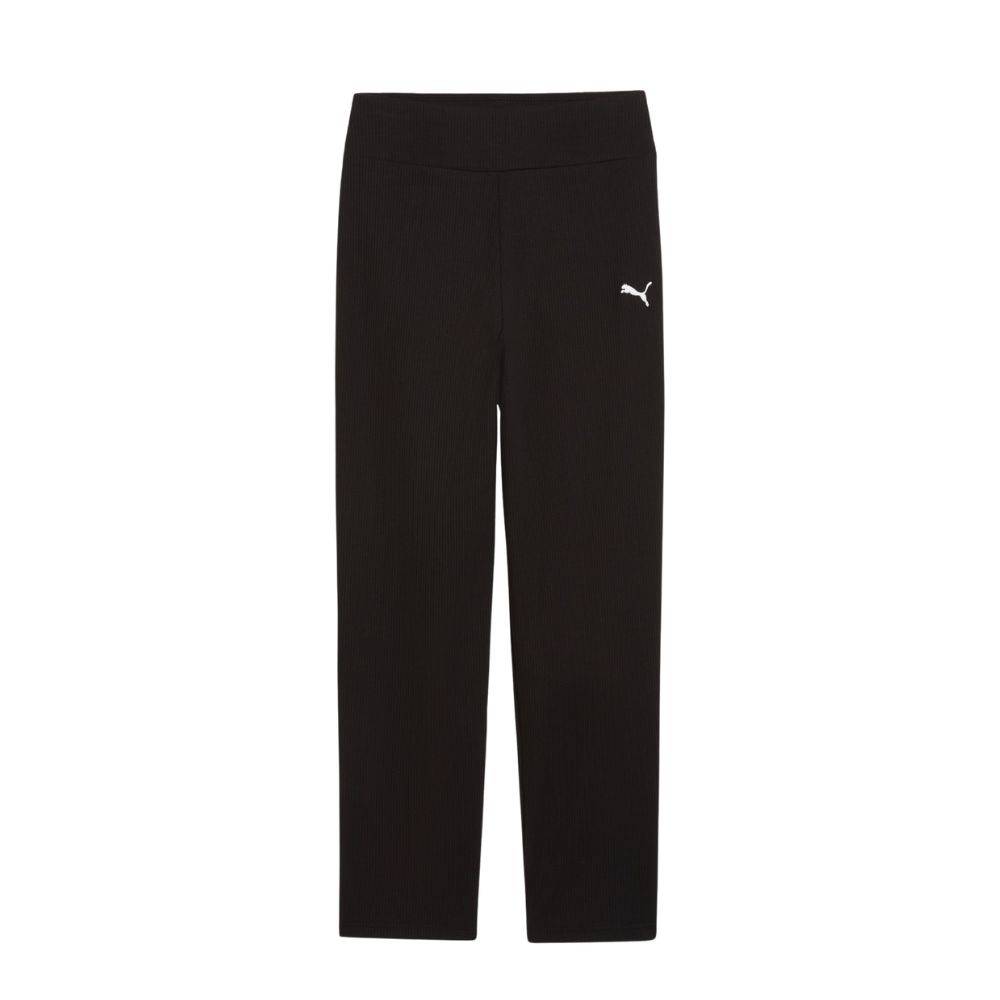 PUMA ESS ELEVATED HIGH WAIST STRAIGHT LEG RIB PANTS G