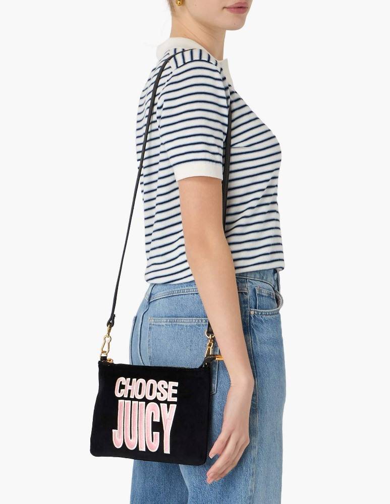 JUICY COUTURE ELLA VELOUR FLAT POUCH