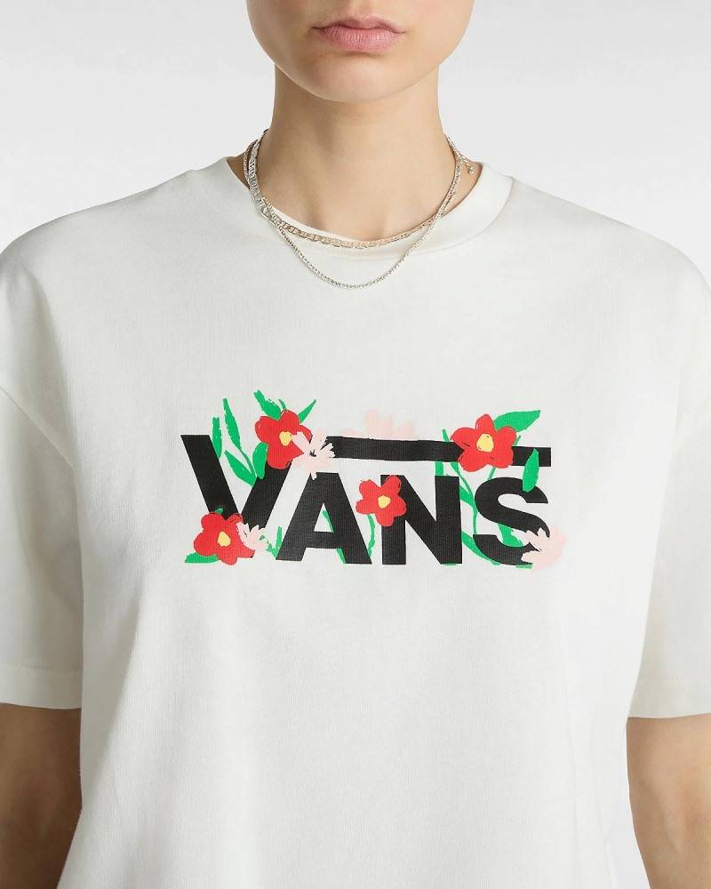 VANS FLEURS OVERSIZED CROP SS TEE