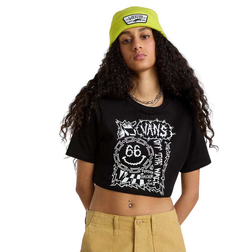 VANS FOREVER CHECKER CREW CROP TOP