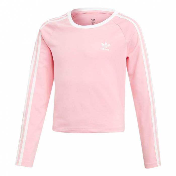 ADIDAS GIRLS 3-STRIPES CROPPED TEE
