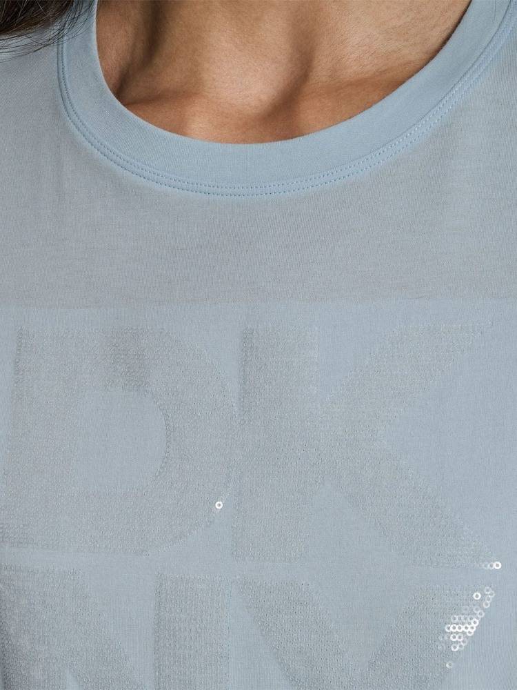 DKNY SEQUIN LOGO CREW NECK TEE