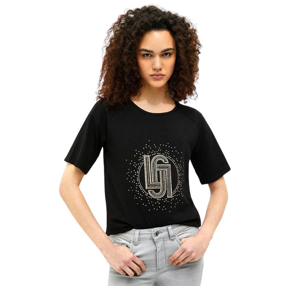 LIU JO ECO FRIENDLY T-SHIRT WITH APPLIQUE GEMSTONES