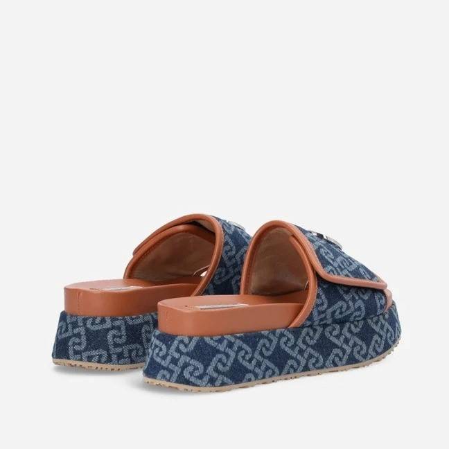 LIU JO FRIDA 26 - MONOGRAM FLATFORM SANDALS
