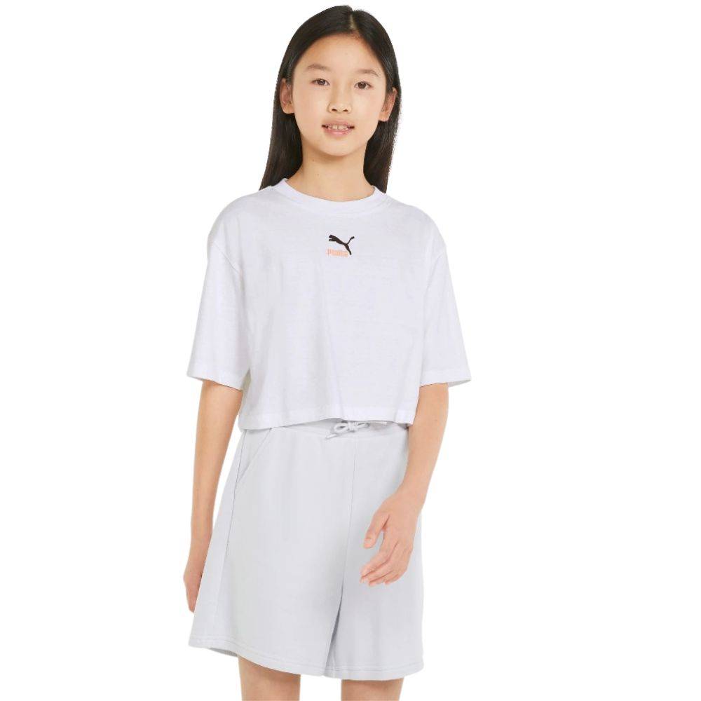 PUMA GIRLS CROPPED TEE JR