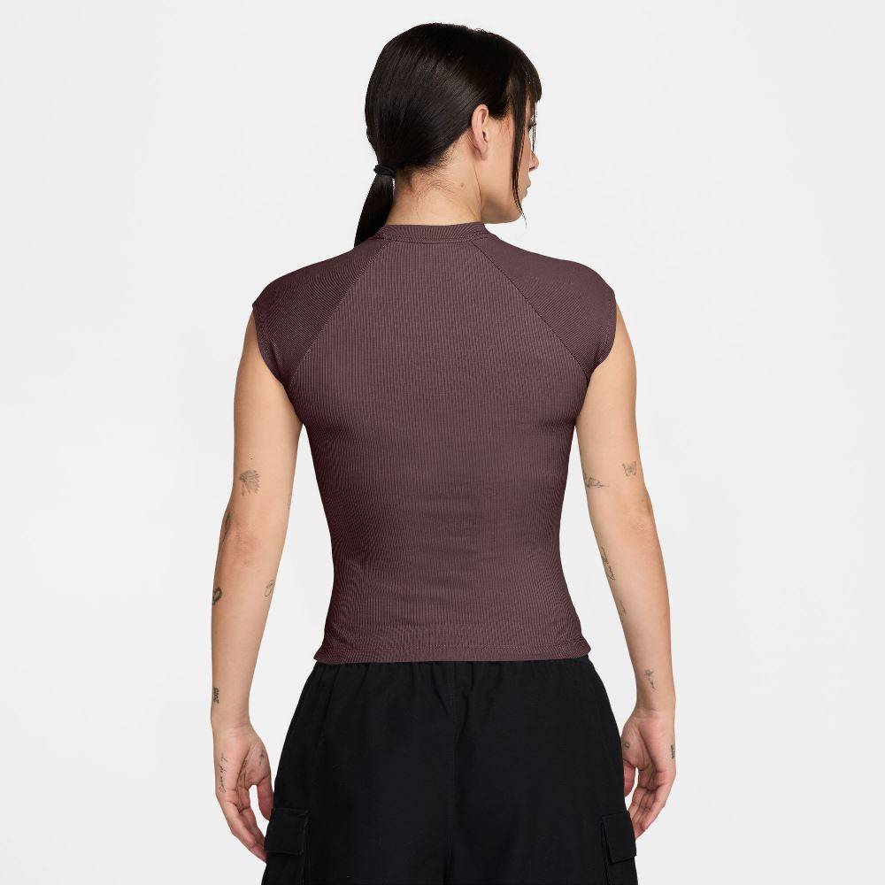 NIKE WOMENS CHILL KNIT SS RIBBED TOP