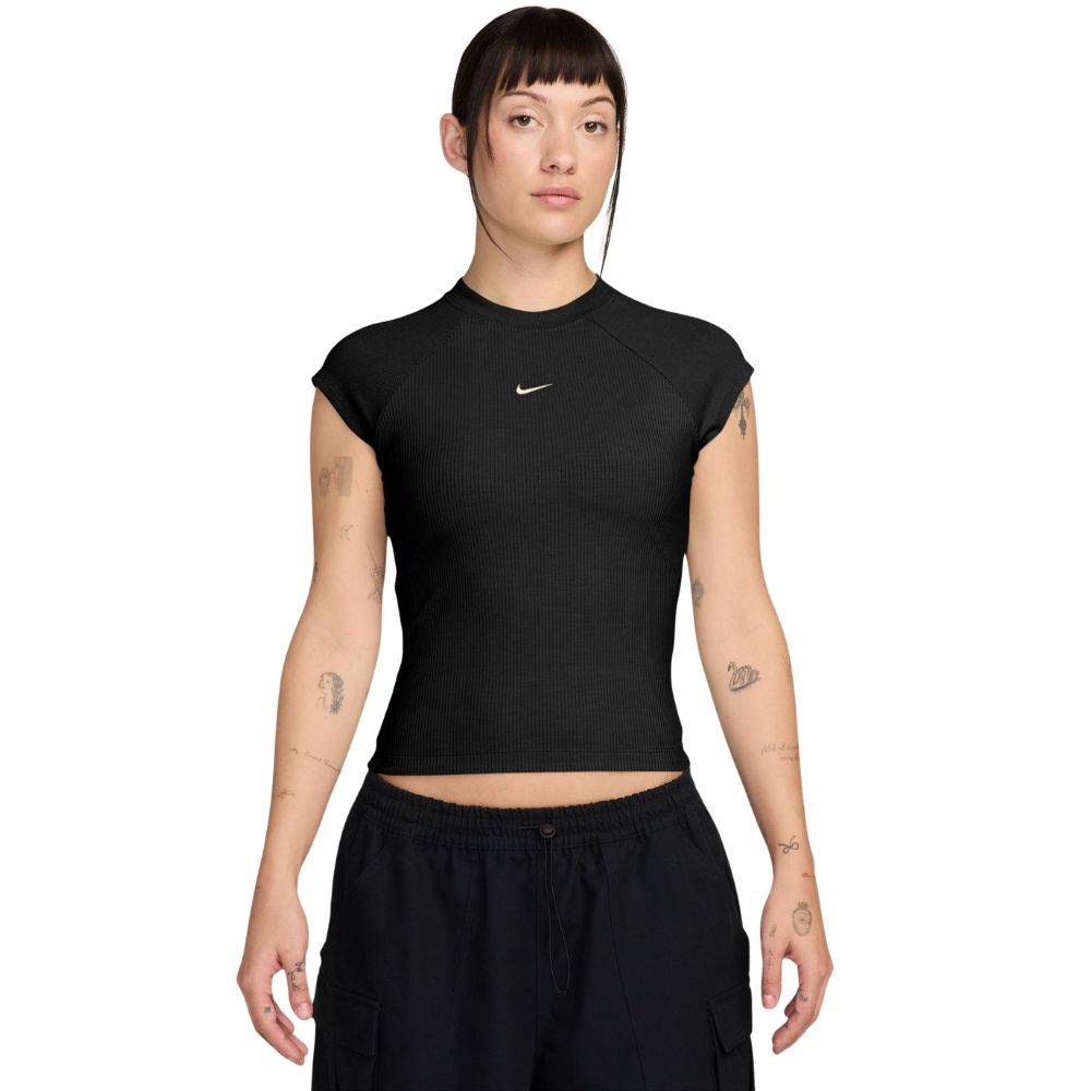 NIKE WOMENS CHILL KNIT SS RIBBED TOP