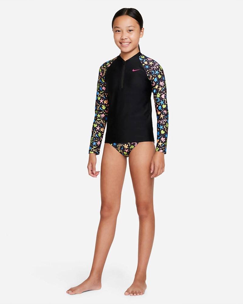 NIKE GIRLS FUN FOREST LONG-SLEEVE ZIP HYDROGUARD