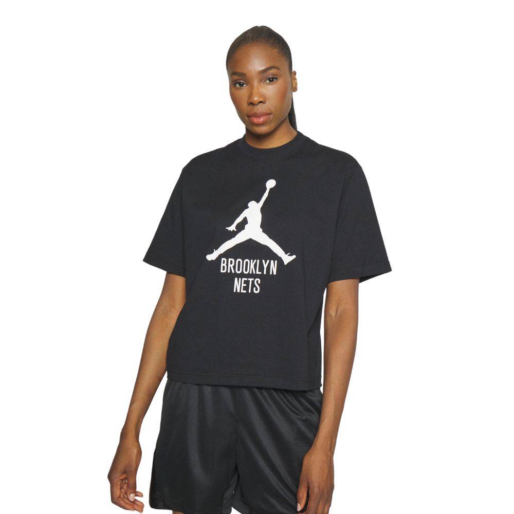 NIKE NBA JORDAN BROOKLYN NETS WOMENS BOXY TEE