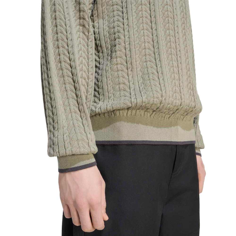 ADIDAS ORIGINALS M CABLE KNIT CREWNECK SWEATSHIRT