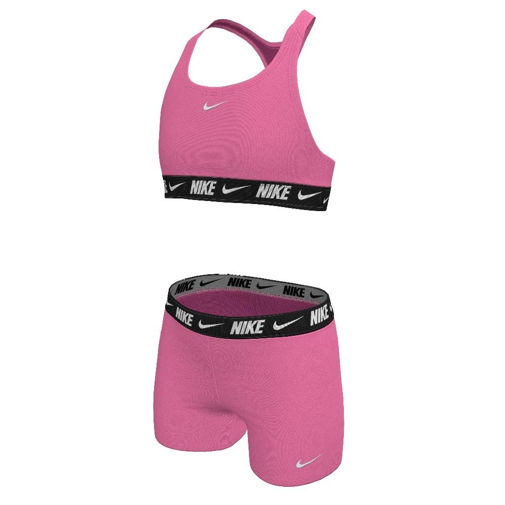 NIKE SWIM GIRLS LOGO TAPE RACERBACK BIKINI & SHORT SET