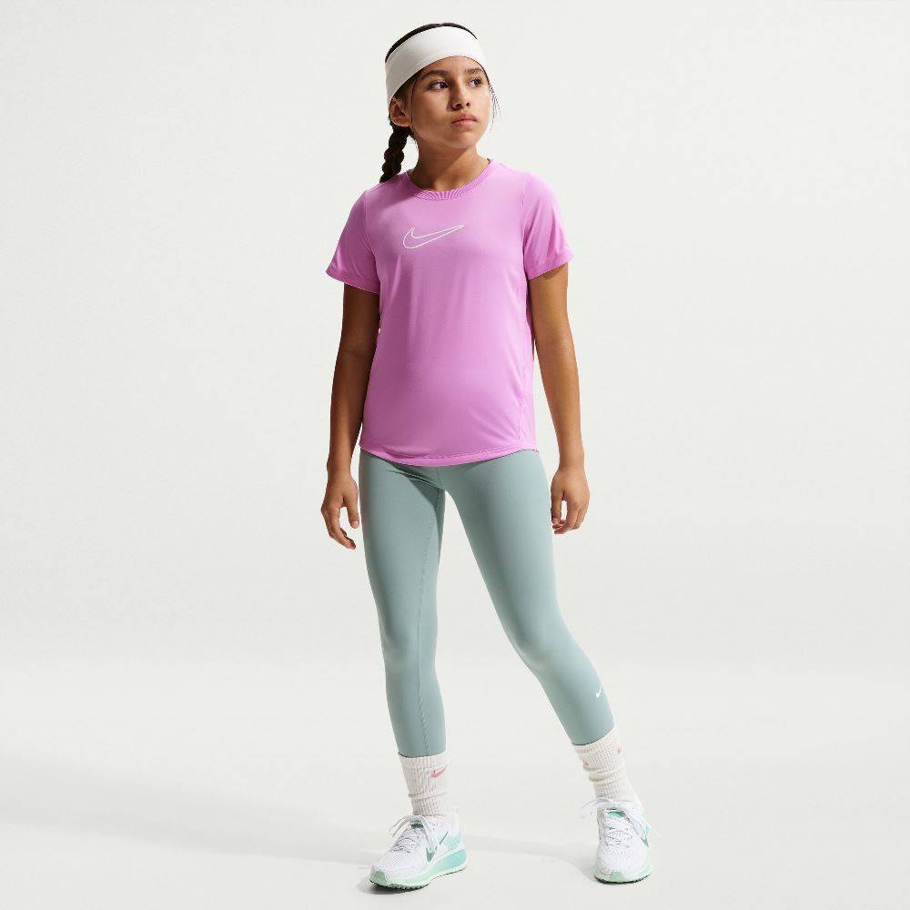 NIKE GIRLS DRI-FIT FITTED SHORT-SLEEVE TOP