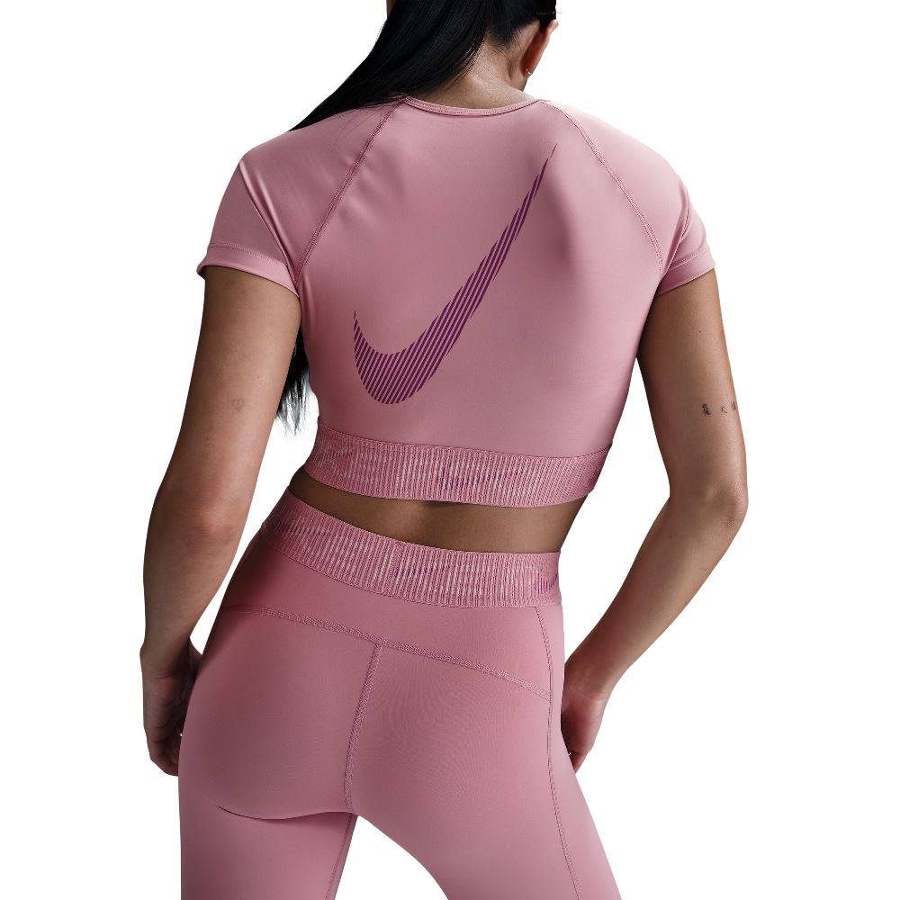 NIKE PRO DRI-FIT SHORT-SLEEVE CROPPED GRAPHIC TOP